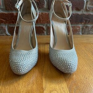 Jessica Simpson Gold and Silver Studded Heels